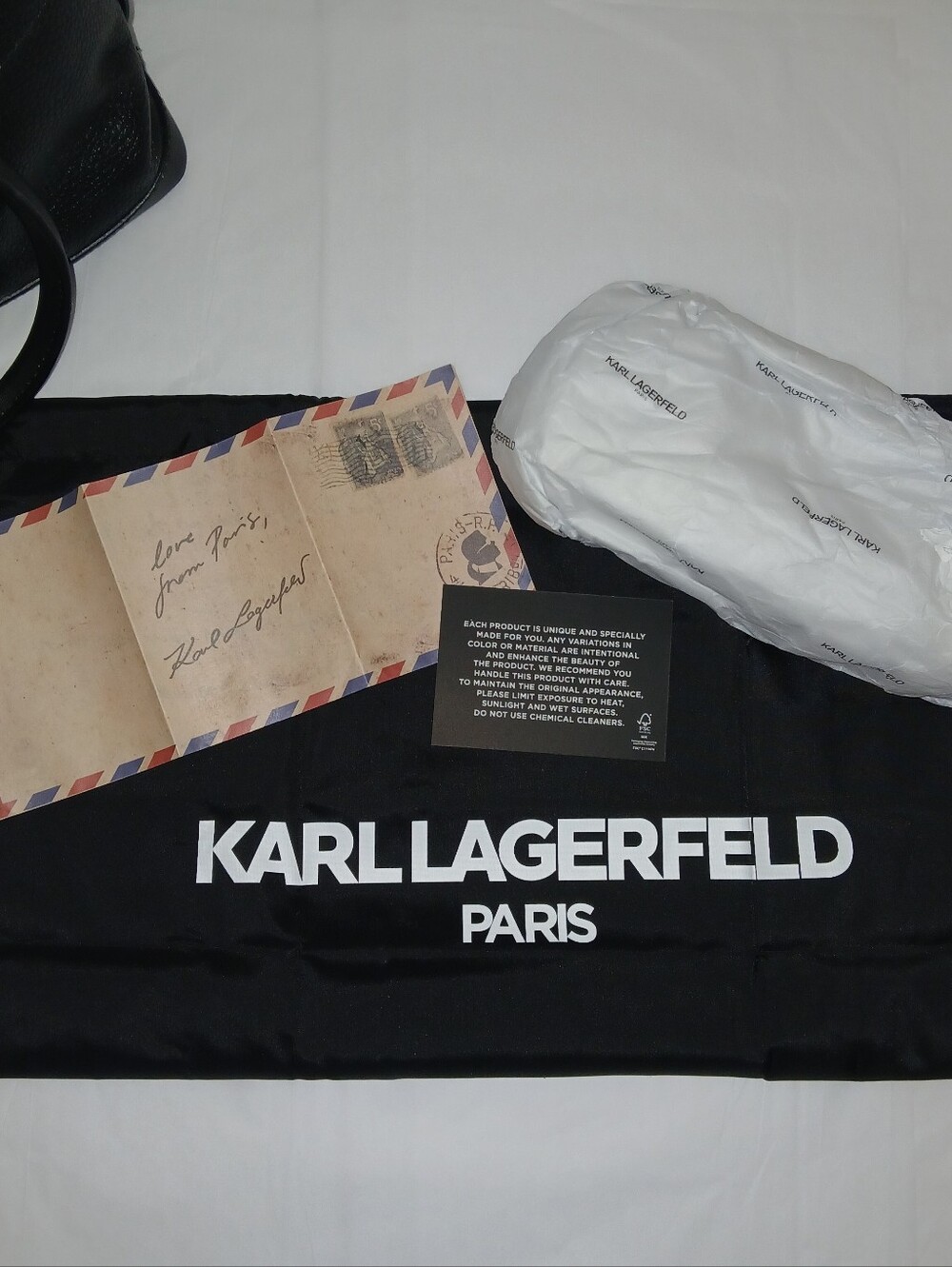 Leather Karl Lagerfeld Paris Gisele Ikon Charm Crossbody With Dustbag, Black - Picture 14 of 14